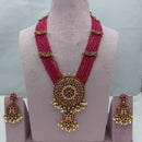 Lucentarts Jewellery Heritage Pota Stone And Pearl Long Necklace Set