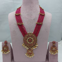Lucentarts Jewellery Heritage Pota Stone And Pearl Long Necklace Set