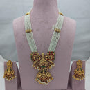 Lucentarts Jewellery Heritage Pota Stone And Pearl Temple Long Necklace Set
