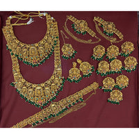 Lucentarts Jewellery Designer Pota Stone And Pearl Double Necklace Set