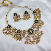 Lucentarts Jewellery Heritage Pota Stone And Pearl Necklace Set