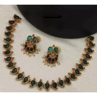 Lucentarts Jewellery Heritage Pota Stone And Pearl Necklace Set