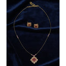 Lucentarts Jewellery Traditional Designer Austrian Stone Long Necklace Set