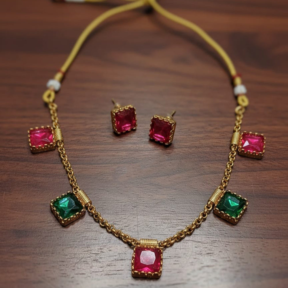 Lucentarts Jewellery Elegant Crystal Stone Necklace Set