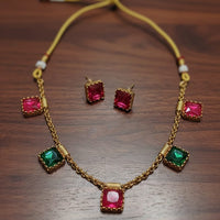 Lucentarts Jewellery Elegant Crystal Stone Necklace Set
