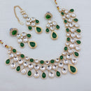 Lucentarts Jewellery Pota Stone And Kundan Stone Choker Necklace Set