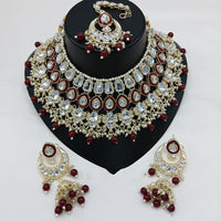 Lucentarts Jewellery Kundan Stone Pearl And Beads Choker Necklace Set
