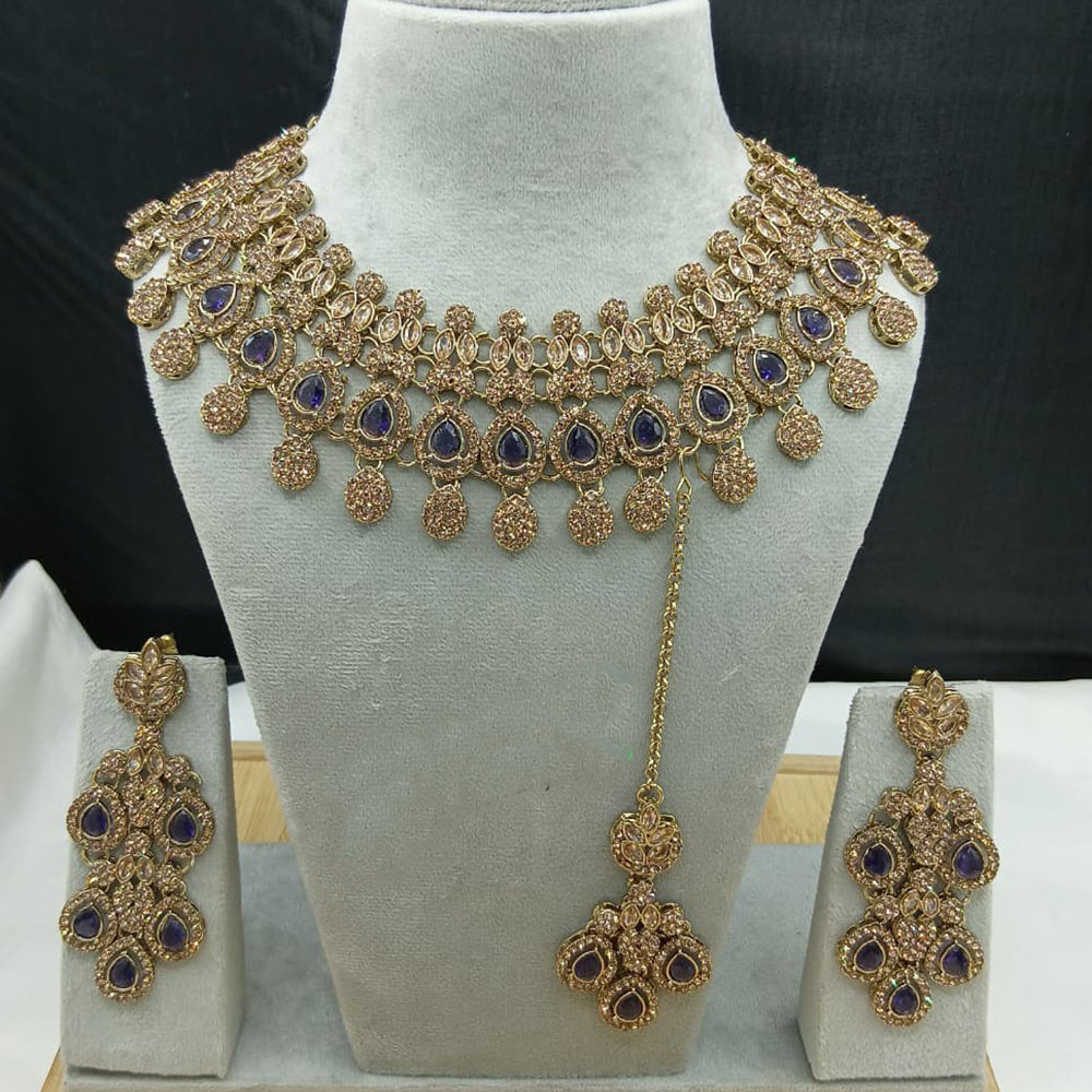 Lucentarts Jewellery Designer Crystal Stone Choker Necklace Set