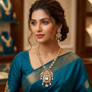 Lucentarts Jewellery Royal Look American Diamond Necklace Set