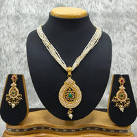 Lucentarts Jewellery Heritage Pota Stone Pearl And Beads Necklace Set