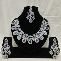 Lucentarts Jewellery Royal Look American Diamond Necklace Set