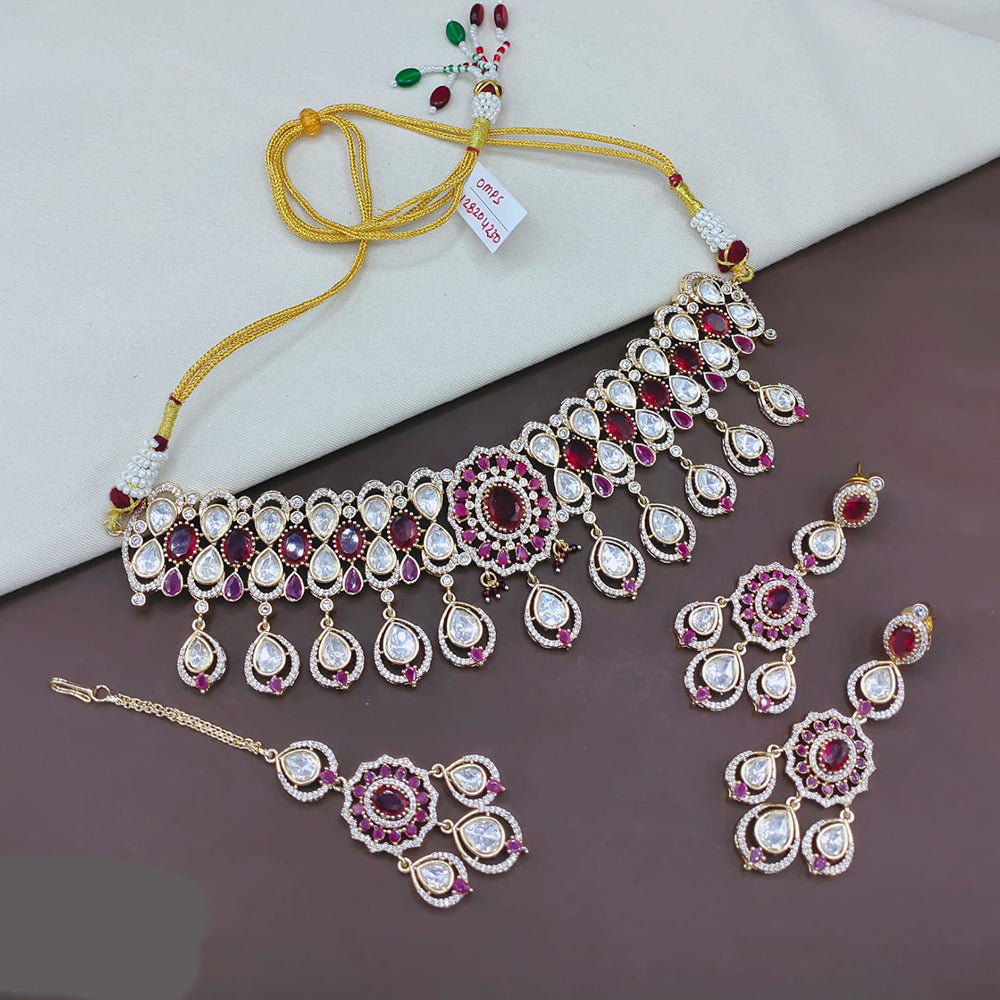 Lucentarts Jewellery Designer Polki Kundan Stone Choker Necklace Set