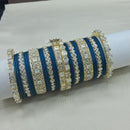 Lucentarts Jewellery Sparkling Austrian Stone Fancy Bangles Set for Wedding & Festive Wear