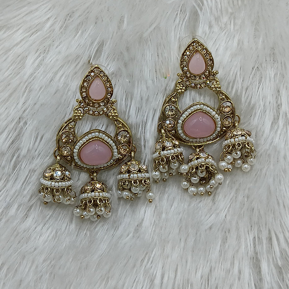 Lucentarts Jewellery Heritage Pota Stone And Pearl Dangler Earrings