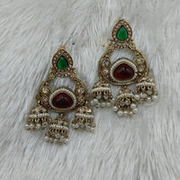 Lucentarts Jewellery Heritage Pota Stone And Pearl Dangler Earrings