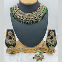 Lucentarts Jewellery Sparkle Austrian Stone Pearl And Beads Designer Choker Necklace Set