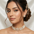 Lucentarts Jewellery Designer Polki Kundan Stone Pearl And Beads Choker Necklace Set