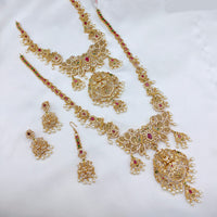 Lucentarts Jewellery Designer Pota Stone And Pearl Double Necklace Set