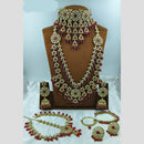 Lucentarts Jewellery Opulent Kundan Stone Pearl And Beads Bridal Jewellery Set
