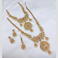 Lucentarts Jewellery Designer Pota Stone And Pearl Double Necklace Set