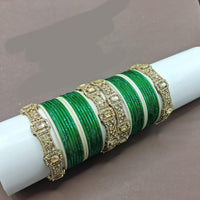Lucentarts Jewellery Sparkling Crystal Stone Fancy Bangles Set for Wedding & Festive Wear