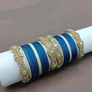 Lucentarts Jewellery Sparkling Crystal Stone Fancy Bangles Set for Wedding & Festive Wear