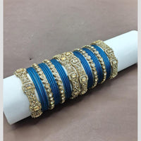 Lucentarts Jewellery Sparkling Crystal Stone Fancy Bangles Set for Wedding & Festive Wear
