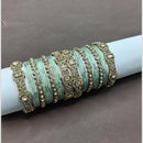 Lucentarts Jewellery Sparkling Crystal Stone Fancy Bangles Set for Wedding & Festive Wear