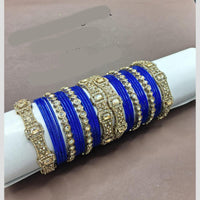 Lucentarts Jewellery Sparkling Crystal Stone Fancy Bangles Set for Wedding & Festive Wear