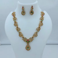 Lucentarts Jewellery Designer Pota Stone And Austrian Stone Pear Necklace Set