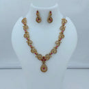 Lucentarts Jewellery Designer Pota Stone And Austrian Stone Pear Necklace Set