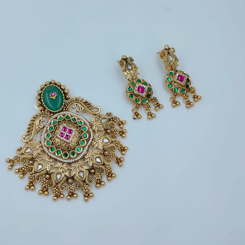Lucentarts Jewellery Royal Pota Stone And Pearl Pendant Set