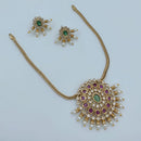 Lucentarts Jewellery Designer Pota Stone And Austrian Stone Pearl Necklace Set