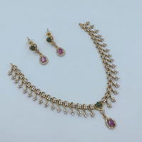 Lucentarts Jewellery Designer Pota Stone And Austrian Stone Necklace Set