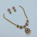 Lucentarts Jewellery Designer Pota Stone And Austrian Stone Pearl Necklace Set