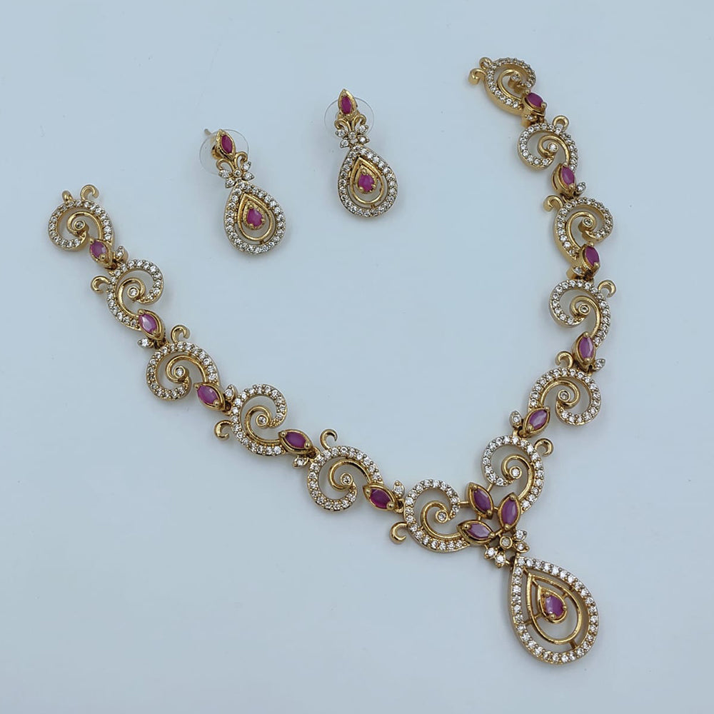 Lucentarts Jewellery Designer Pota Stone And Austrian Stone Necklace Set