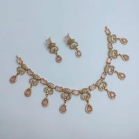 Lucentarts Jewellery Royal Look American Diamond Necklace Set