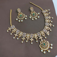 Lucentarts Jewellery Gorgeous Crystal Stone And Austrian Stone Pearl Necklace Set