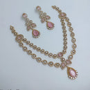 Lucentarts Jewellery Royal Look American Diamond Double Layer Necklace Set