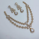 Lucentarts Jewellery Royal Look American Diamond Double Layer Necklace Set