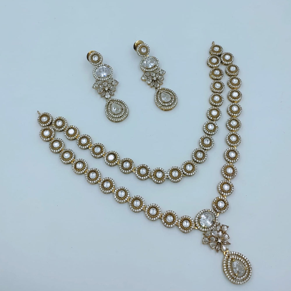 Lucentarts Jewellery  Designer Crystal Stone And Austrian Stone Necklace Set