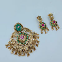 Lucentarts Jewellery Gorgeous Pota Stone And Pearl Pendant Set