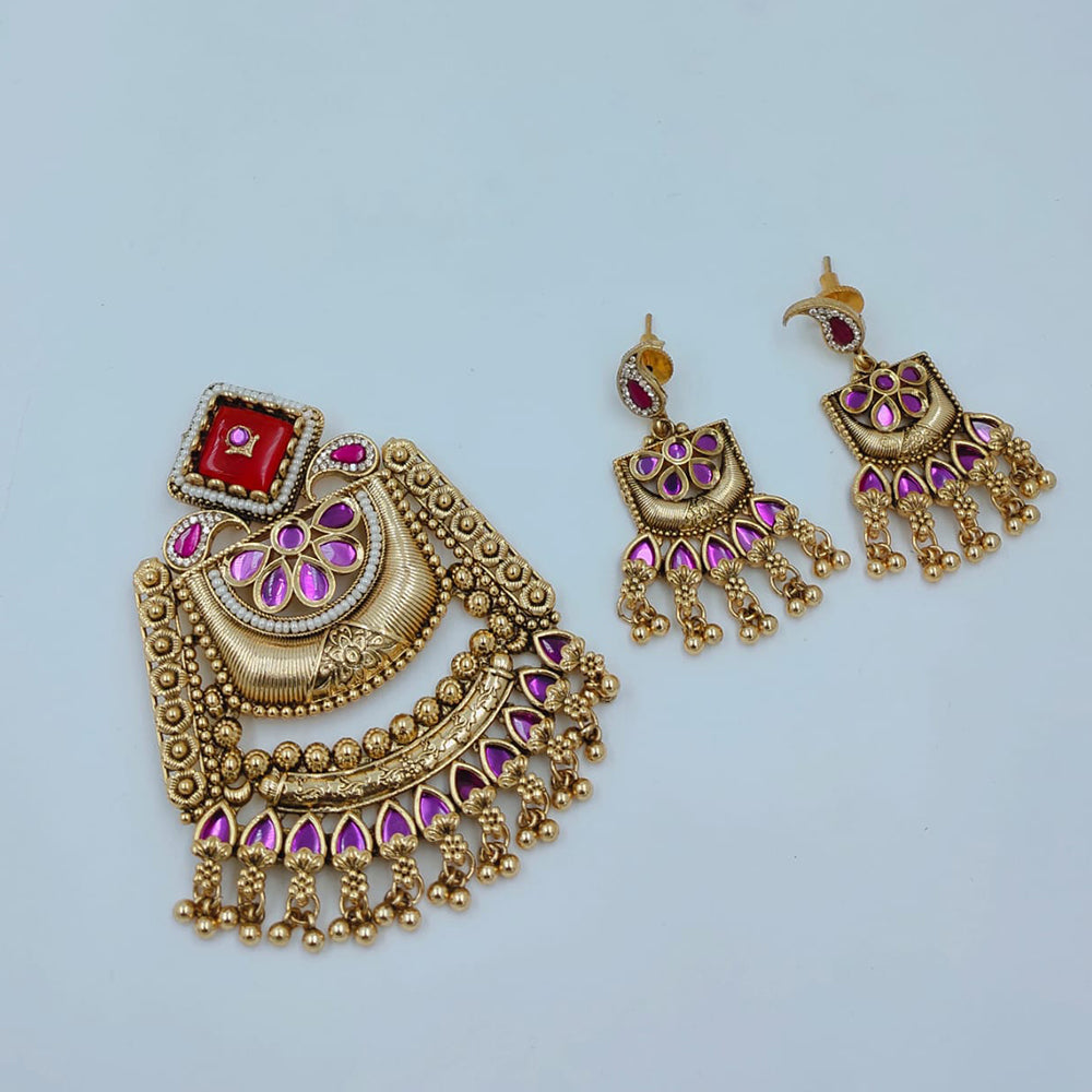 Lucentarts Jewellery Gorgeous Pota Stone And Pearl Pendant Set