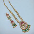 Lucentarts Jewellery Elegant Pota Stone And Pearl Long Necklace Set