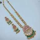 Lucentarts Jewellery Elegant Pota Stone And Pearl Long Necklace Set