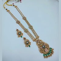Lucentarts Jewellery Elegant Pota Stone And Pearl Long Necklace Set