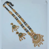 Lucentarts Jewellery Traditional Pota Stone And Black Beads Mangalsutra