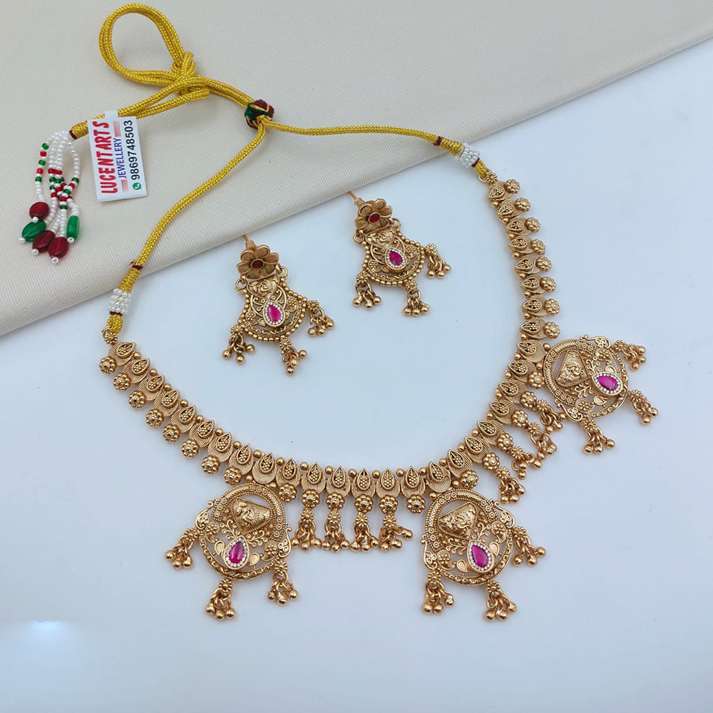 Lucentarts Jewellery Designer Pota Stone And Austrian Stone Pearl Necklace Set
