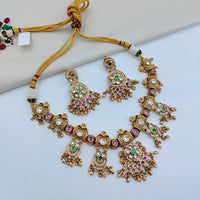 Lucentarts Jewellery Designer Pota Stone And Austrian Stone Pearl Necklace Set