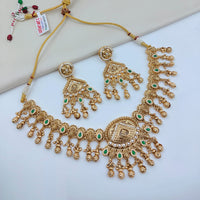 Lucentarts Jewellery Designer Pota Stone And Austrian Stone Pearl Necklace Set